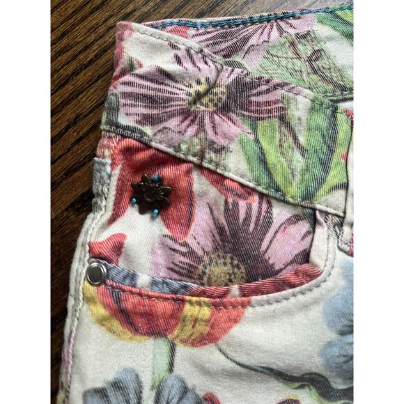 Vingino denim girls jeans Sz. 12 floral print - Picture 5 of 12